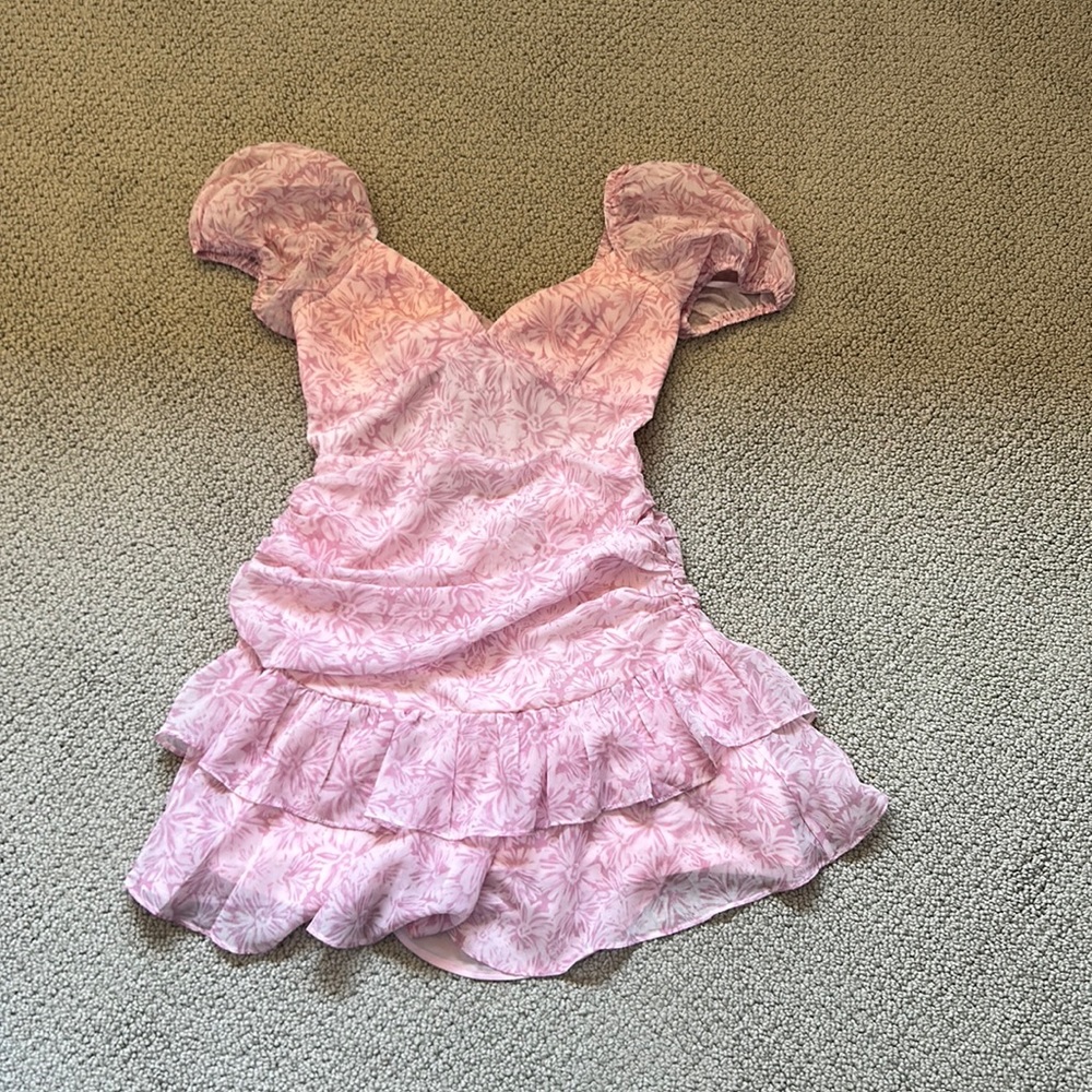 Selfie Leslie Blush Pink Ruffle Flower dress in USA M (Australian 10)